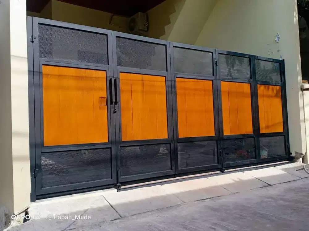 Pintu pagar plat perforated X GRC Lisplank