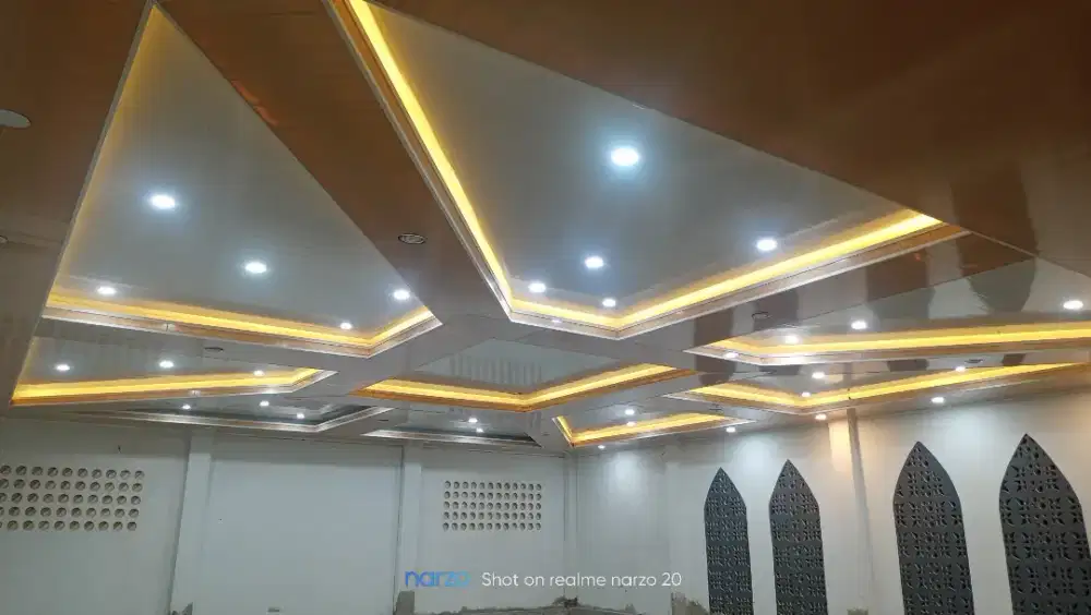 Pasang plafon gypsum, partisi, list profil, pvc, pengecatan