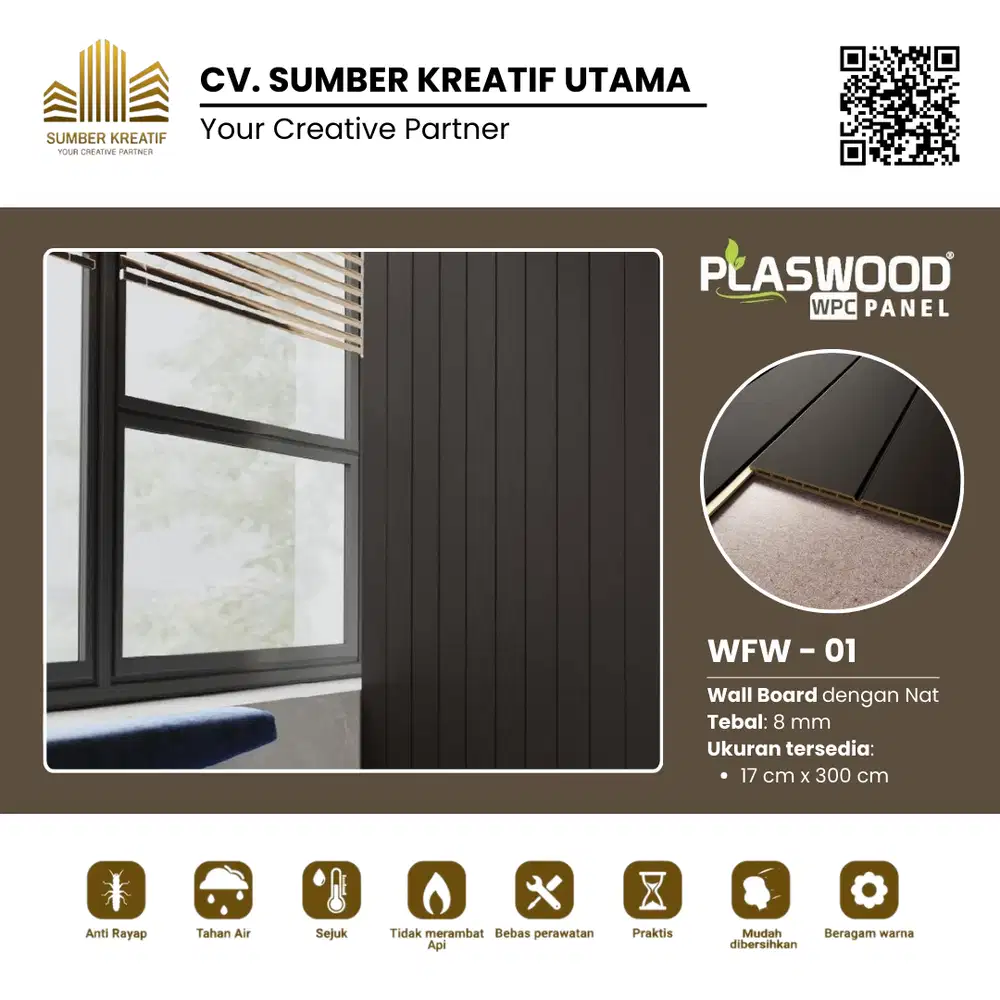 Wall Board / WPC Wall Panel - WFW (7 Warna)