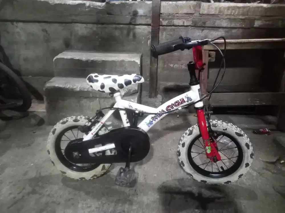Bmx uk 12 Wimcycle Zebra Original & Siap Pakai Tuk 3 - 5 Thn