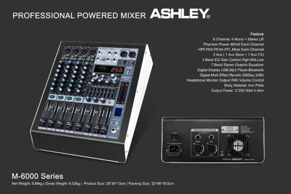 Power Mixer Ashley M-6000 6 channel model terbaru