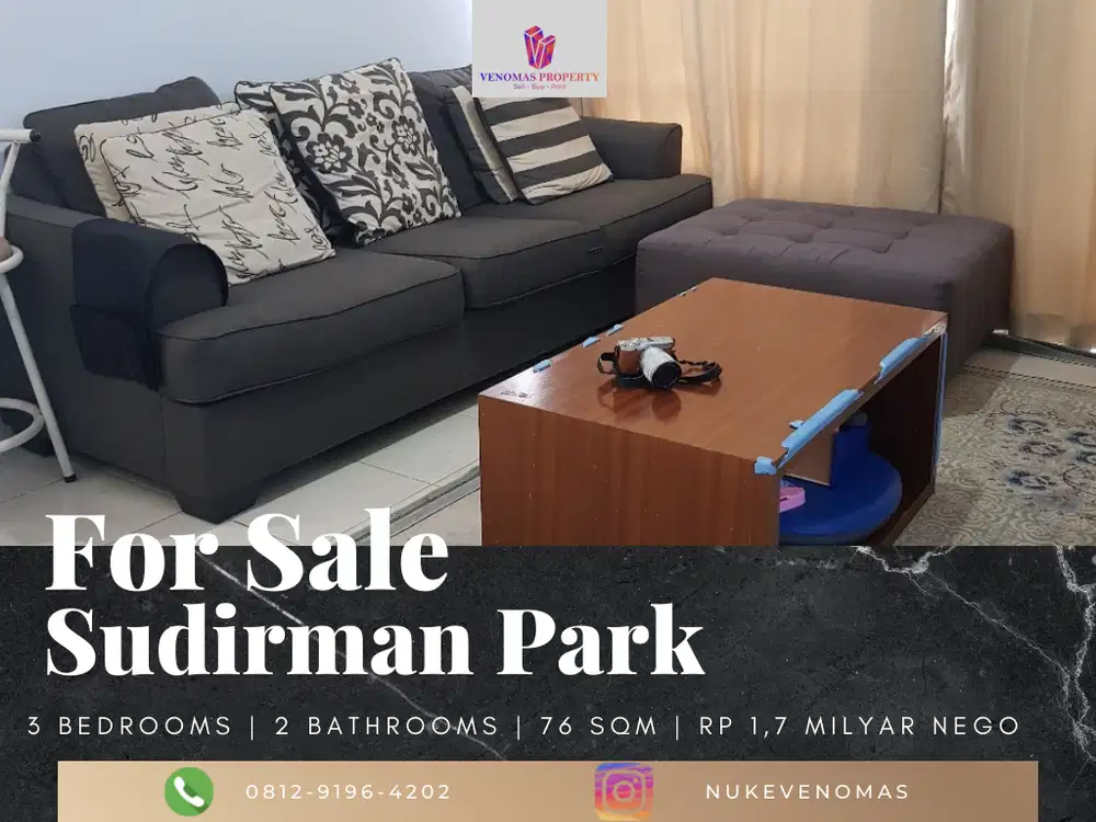 Dijual Apartement Sudirman Park 3BR Full Furnished Low Floor