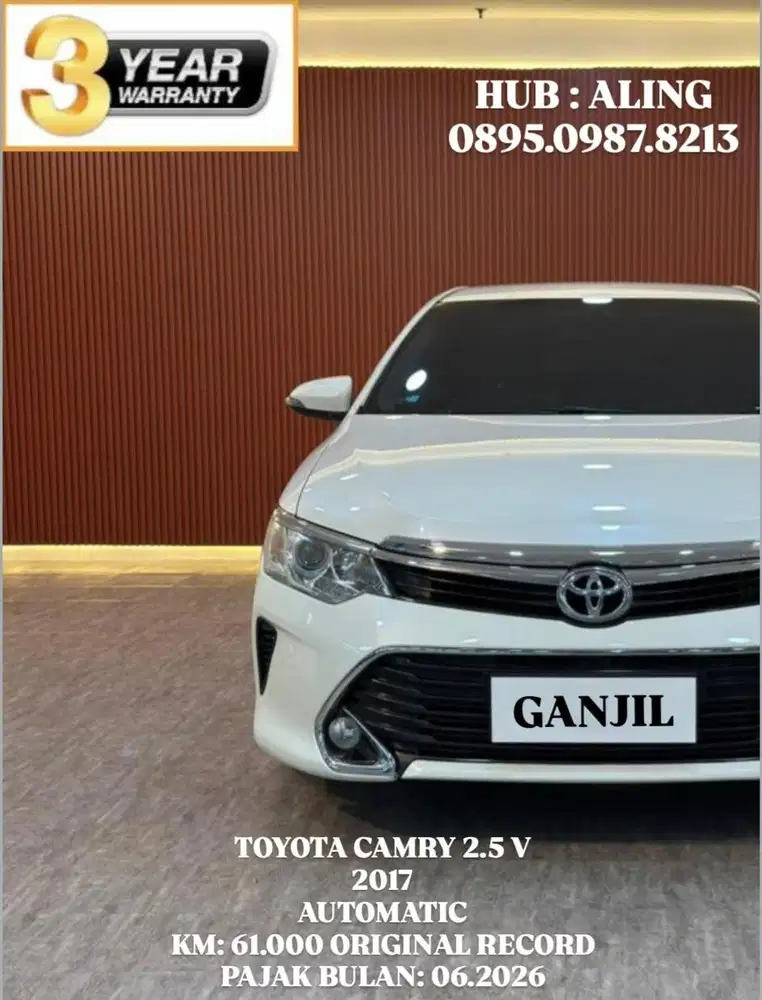 [ 3 YEAR WARRANTY ] TOYOTA CAMRY V 2.5 AT 2017 SIAP LANGSUNG PAKAI