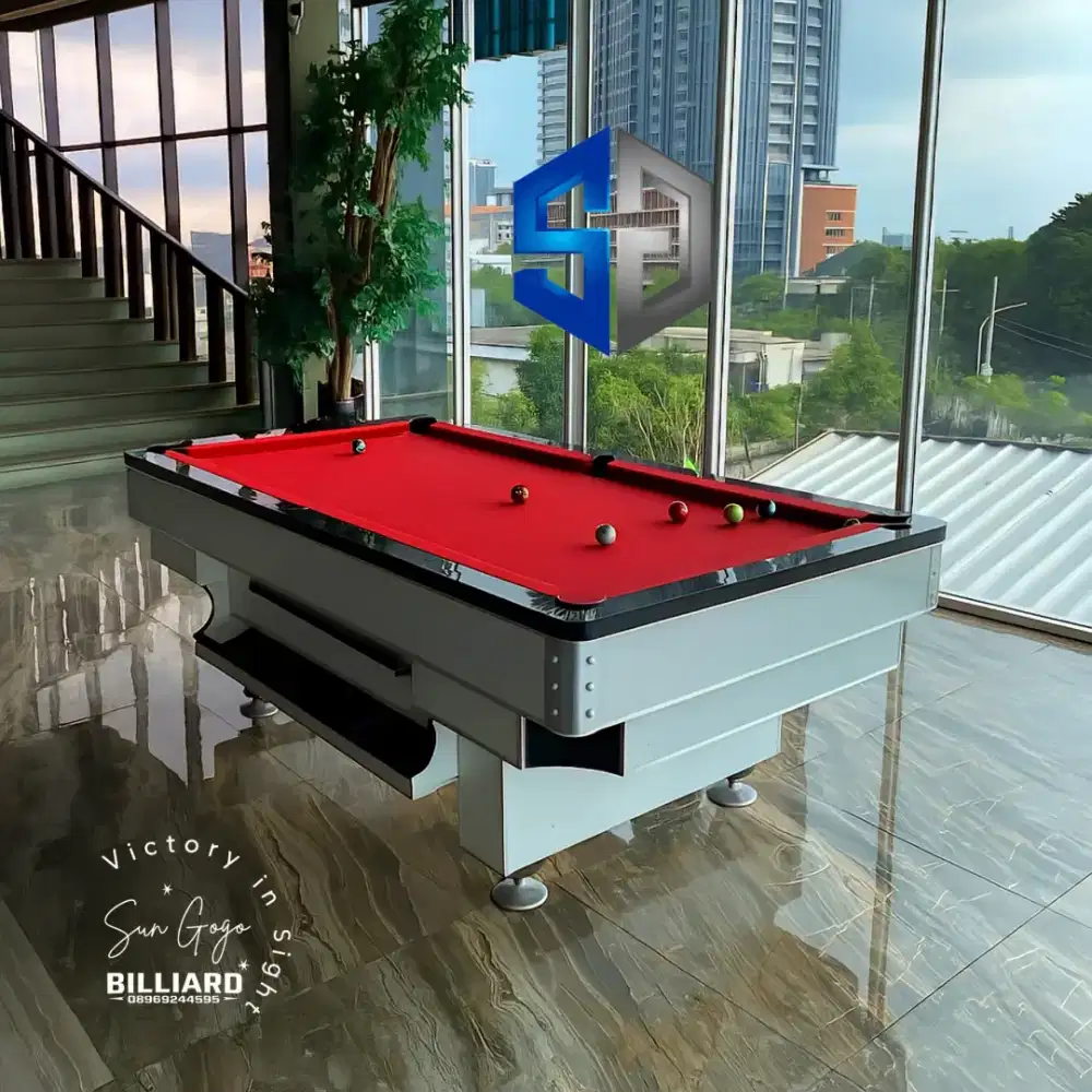 Billiard Table 7feet 8feet pakai koin sudah full set perlengkapan