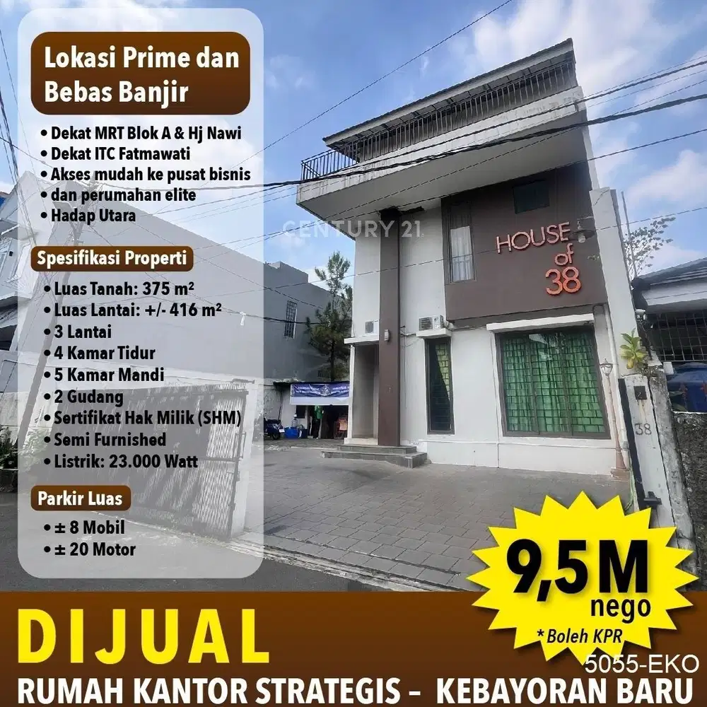 Dijual Gedung Strategis Cocok Untuk Kantor Atau Kos Di Cipete