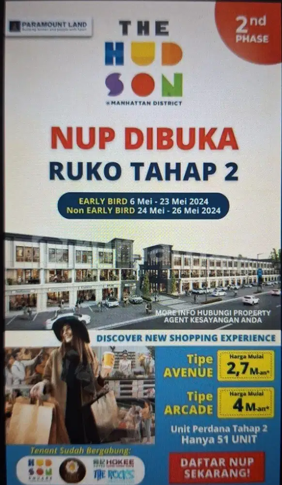 DIJUAL RUKO THE HUDSON PARAMOUNT LAND