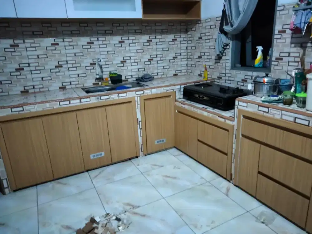 Kitchen set , partisi , backdrop , pagar , kanopi