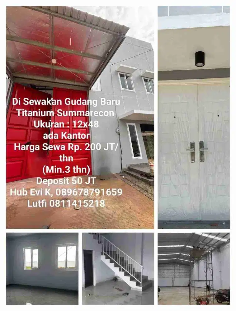 Disewakan Gudang Baru Titanium Summarecon Makassar