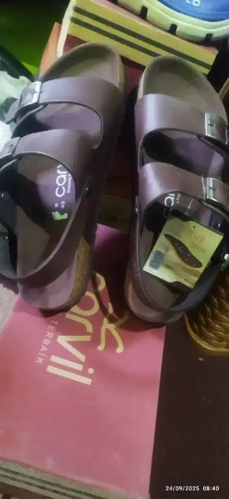 Sendal carvil pria warna coklat size 43