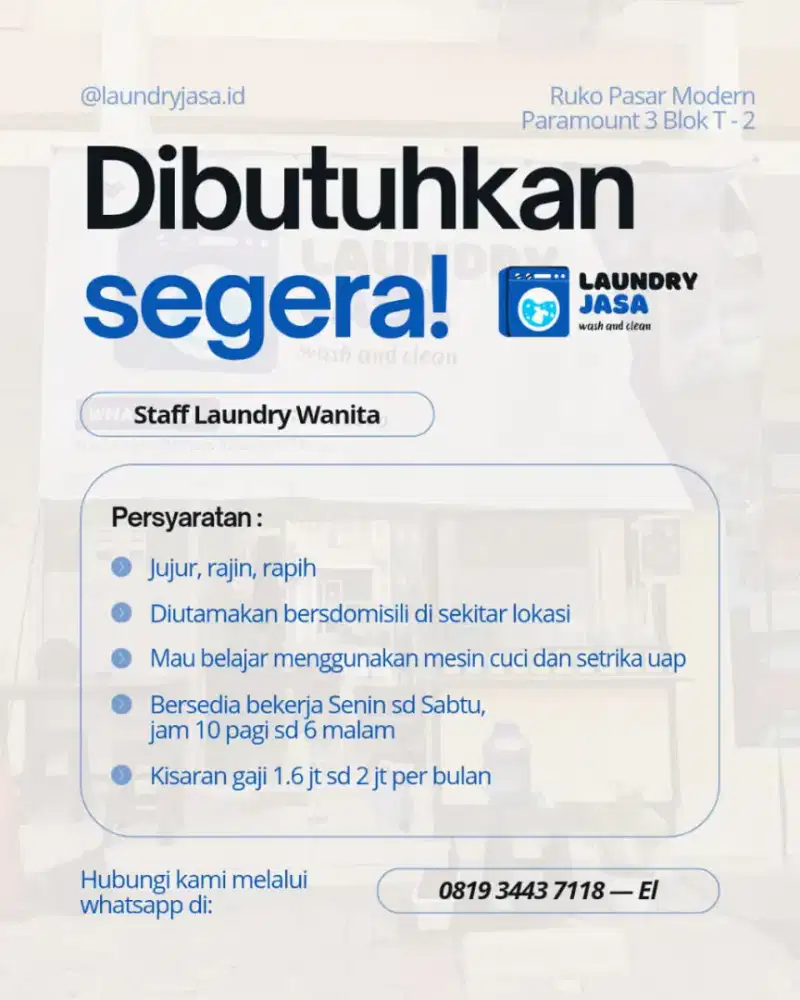 Staff Laundry Wanita