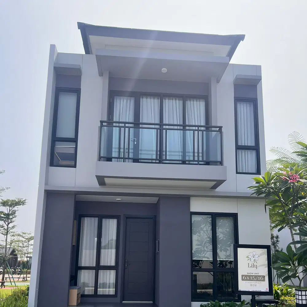 Dijual Rumah Modern Cluster Lily ukuran 6x15 Paramount Petals