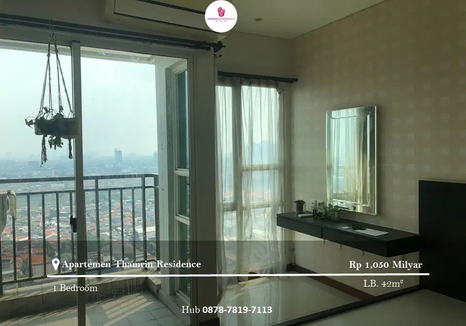 Dijual Apartement Thamrin Residence 1 Bedroom Full Furnished Lantai Tinggi