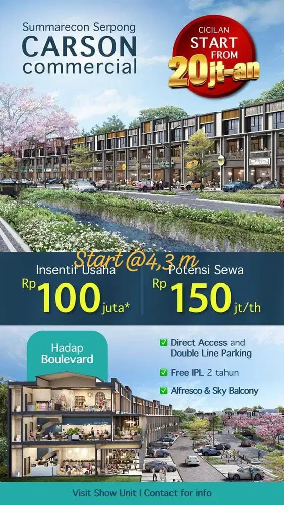 DIJUAL RUKO CARSON SUMMARECON