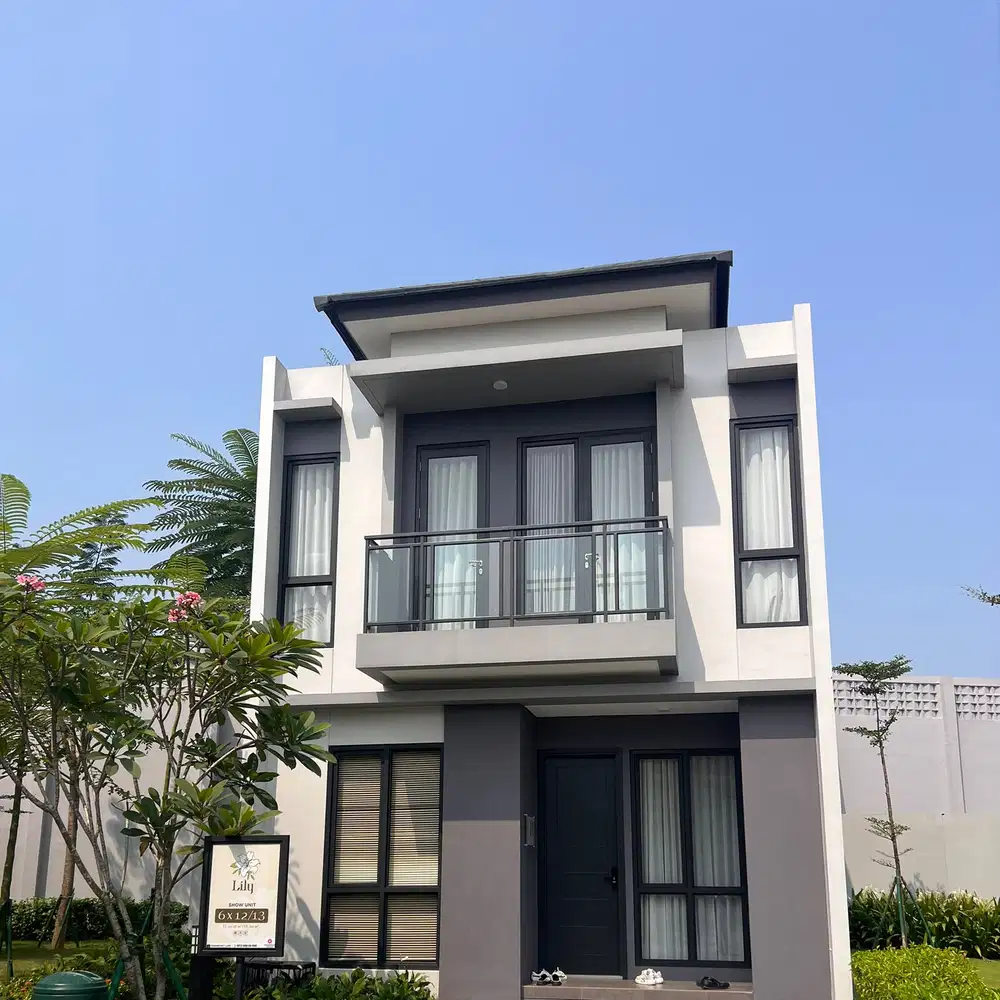 Dijual rumah modern cluster Lily ukuran 6x12 Paramount Petals