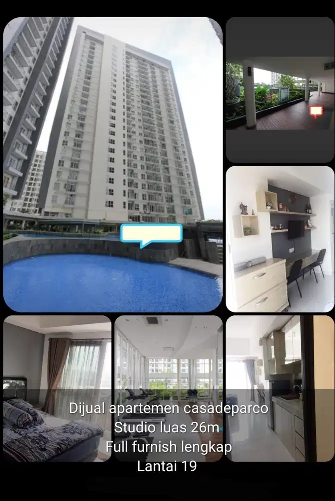 Apartment Casa De Parco dekat Kawasan Perkantoran The Breeze BSD