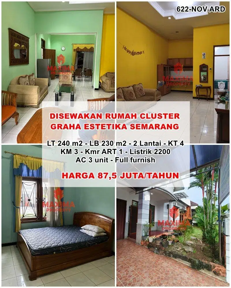 Disewakan rumah di graha estetika tembalang semarang