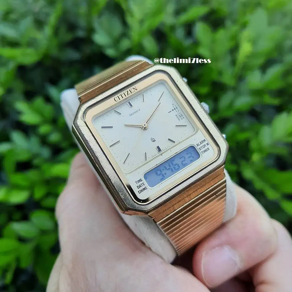 Jam tangan Citizen CQ quartz analog digital alarm made in japan