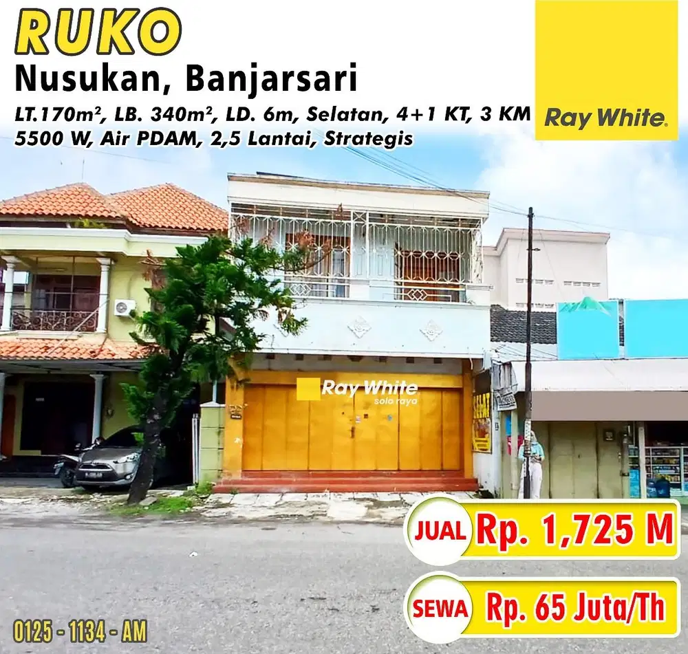 Ruang Usaha Ruko Murah Nusukan Banjarsari Kamar Banyak Nyaman di Huni