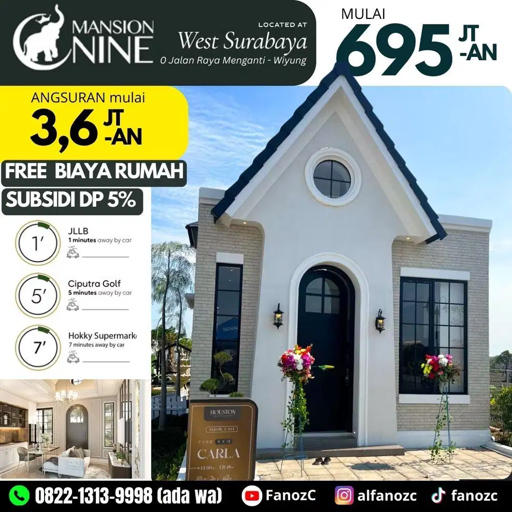 Mansion Nine, perumahan surabaya, rumah mewah murah, rumah surabaya barat 1 lt