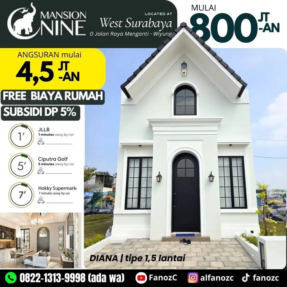 rumah mewah murah, mansion nine surabaya, perumahan minimalis, rumah surabaya