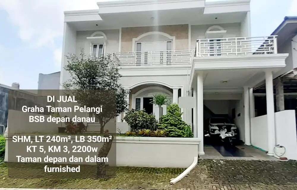 Rumah graha taman pelangi bsb city depan danau
