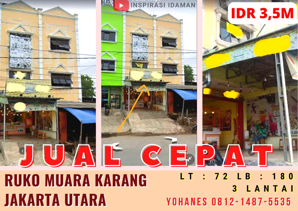 Ruko Muara Karang Dijual Jakarta Utara