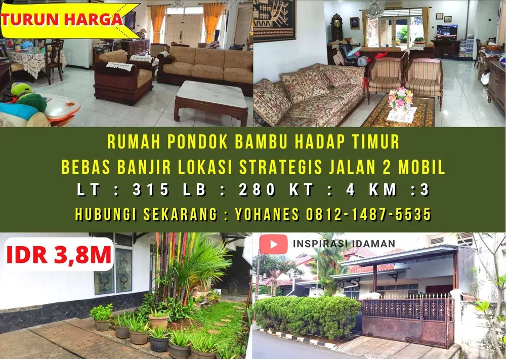 Rumah Bebas Banjir Duren Sawit Jakarta Timur Jalan 2 Mobil