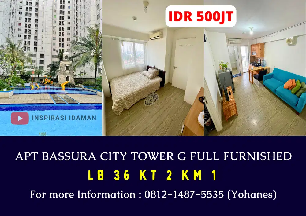 Apt Bassura City tower G 2BR full furnished
