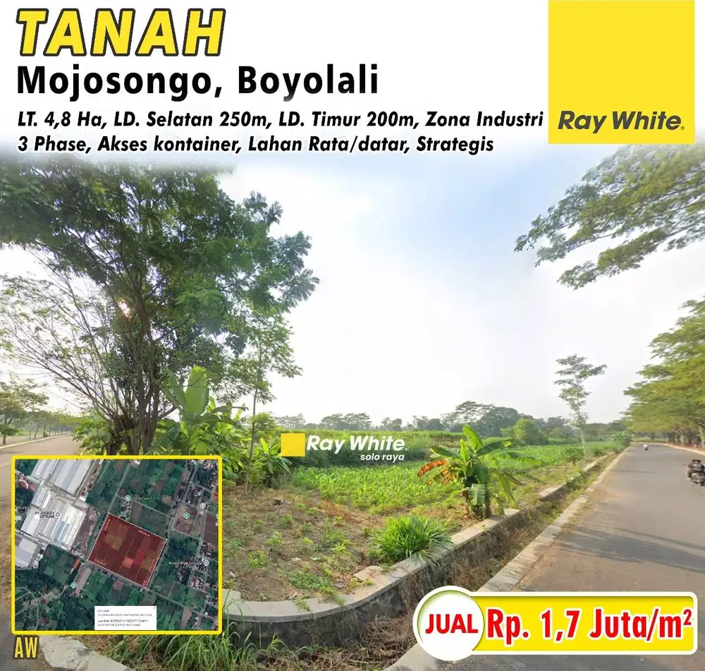 Dijual Tanah Luas 4,8Ha di Mojosongo, Boyolali, Zona Industri