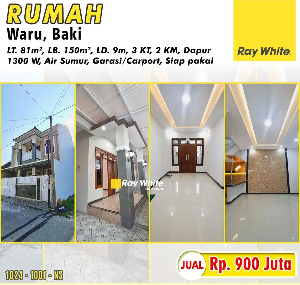 Dijual Rumah 2 Lantai Siap Huni di Waru, baki, Sukoharjo