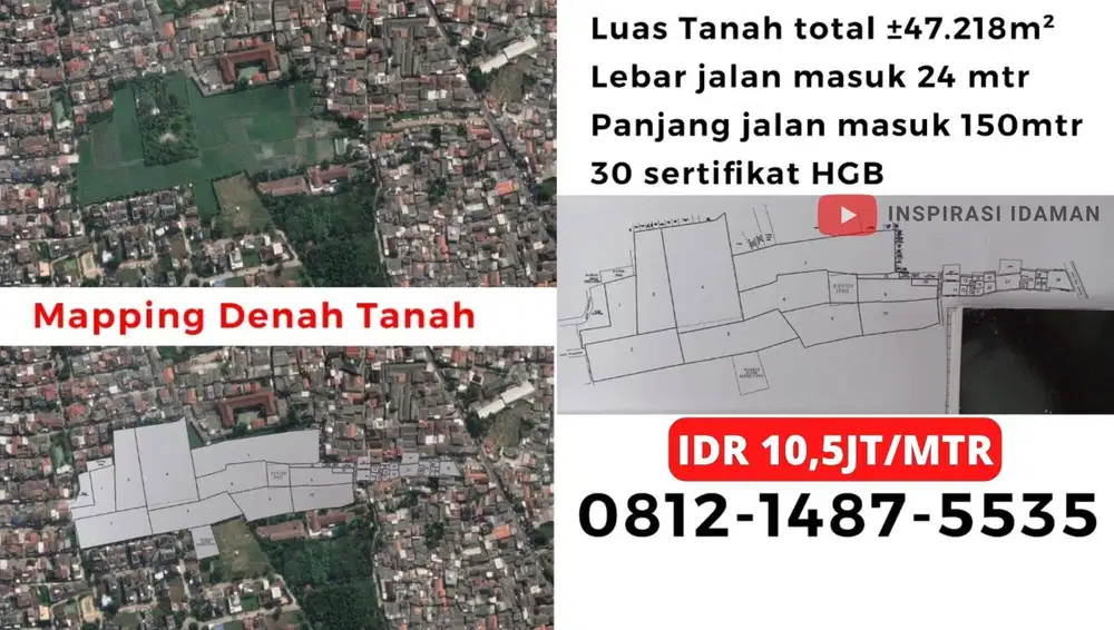 Tanah Kavling 4ha Utk Perumahan Dekat Kelapa Gading Area Cakung