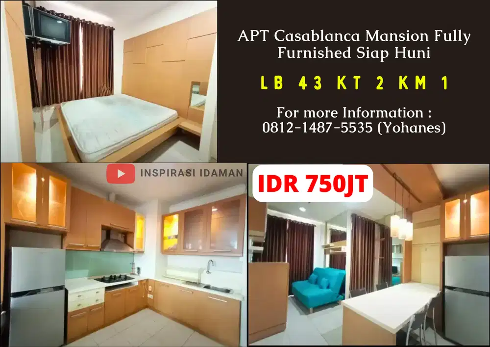 APT Casablanca Mansion Fully Furnished Siap Huni