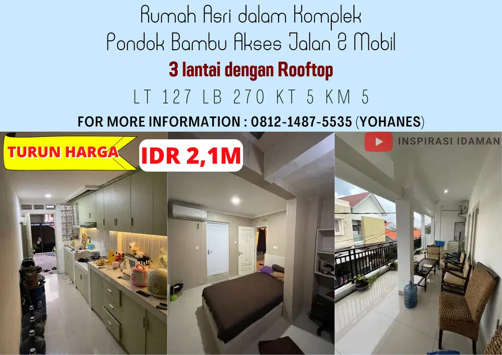 Rumah Asri dalam Komplek Pondok Bambu Jakarta Timur