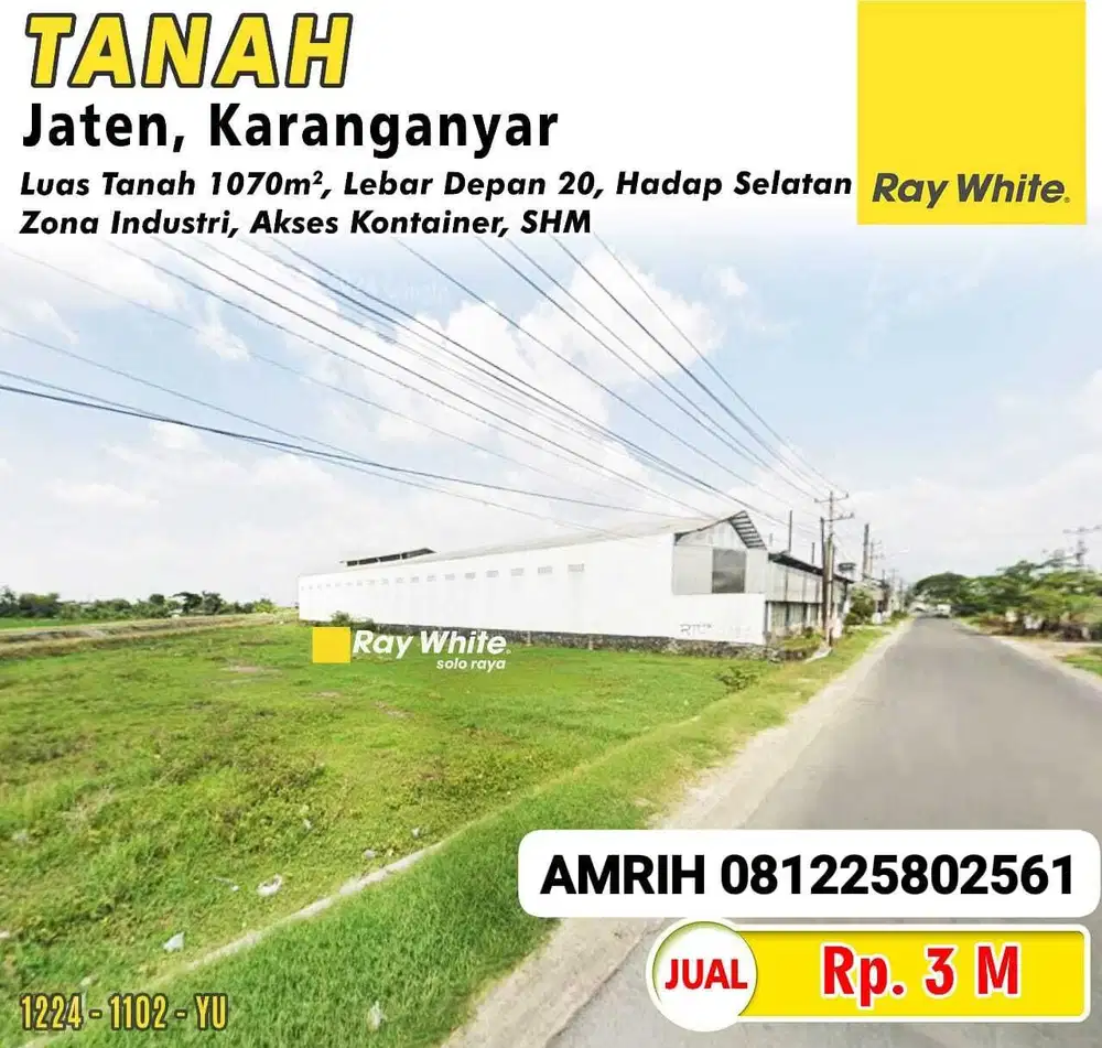 Tanah Industri Strategis di Jaten, Karanganyar