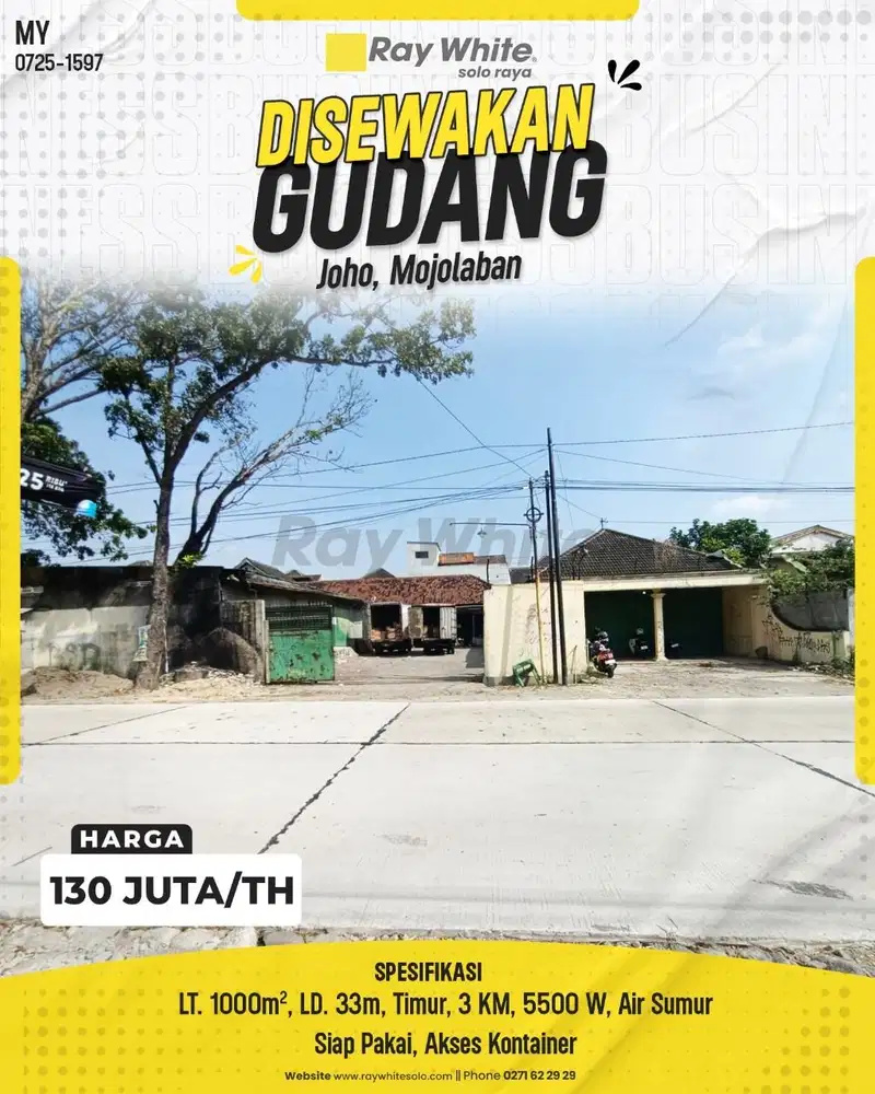 Disewakan Gudang Siap Pakai Di Mojolaban Akses Kontainer