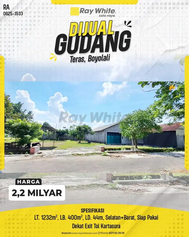 Gudang Siap Pakai Dekat Exit Tol Kartasura di Teras, Boyolali