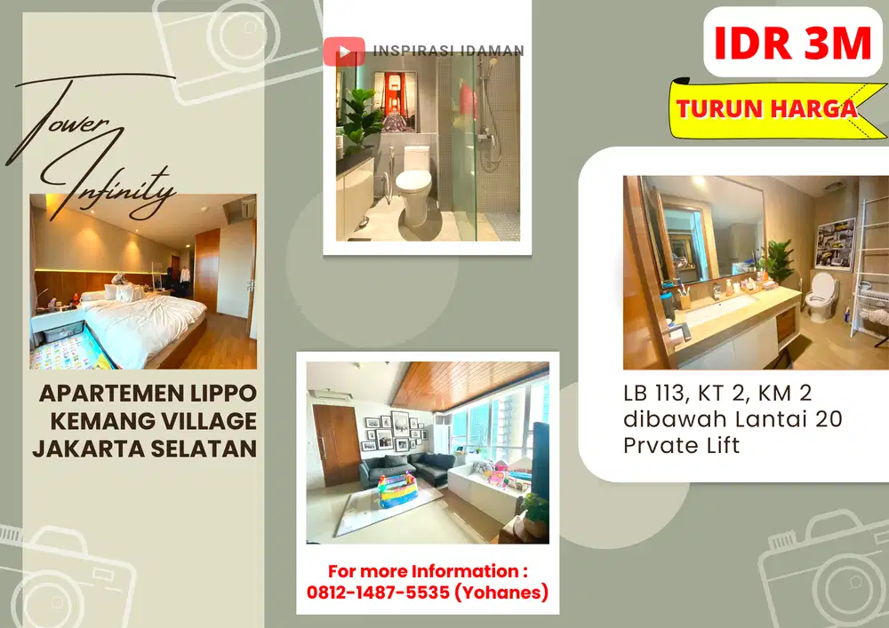 Apartemen Lippo Kemang Village Tower Infinity 2br Jaksel
