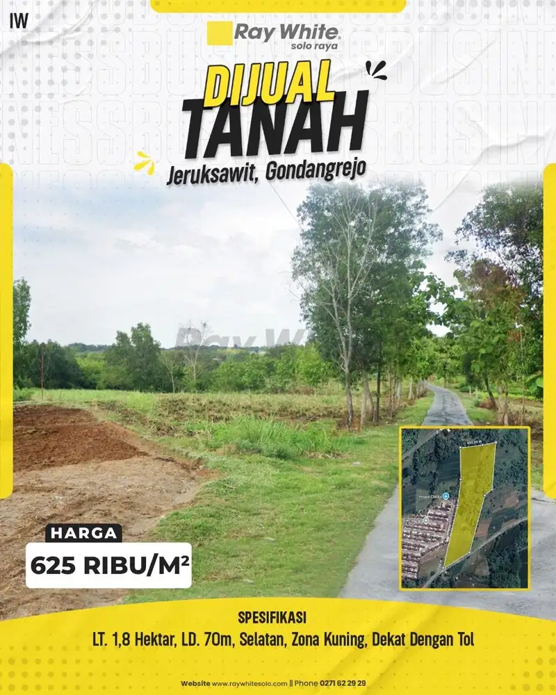 Dijual Tanah Zona Kuning Di Gondangrejo Karanganyar Dekat Tol