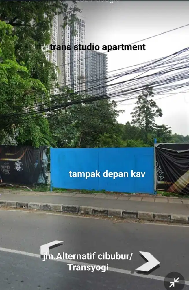Tanah commercial di jln ALTERNATIF CIBUBUR,1 km dr exit gate toll