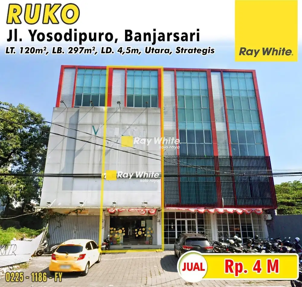 Dijual Ruko Strategis Tengah Kota 4 Lantai di Jl. Yosodipuro, Solo