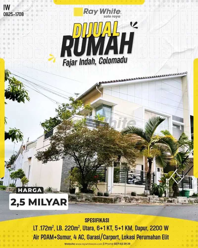 Rumah Mewah Modern Tropis di Perumahan Elit Fajar Indah Solo