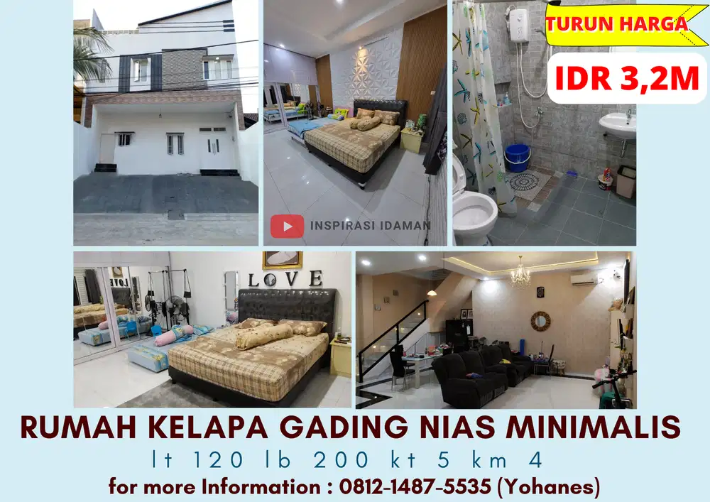 Rumah Kelapa Gading Nias Minimalis Hadap Selatan Jakarta Utara