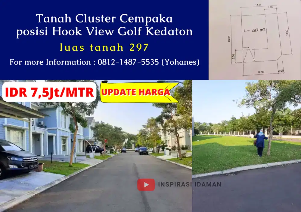 Tanah Cluster Cempaka posisi Hook View Golf Kedaton
