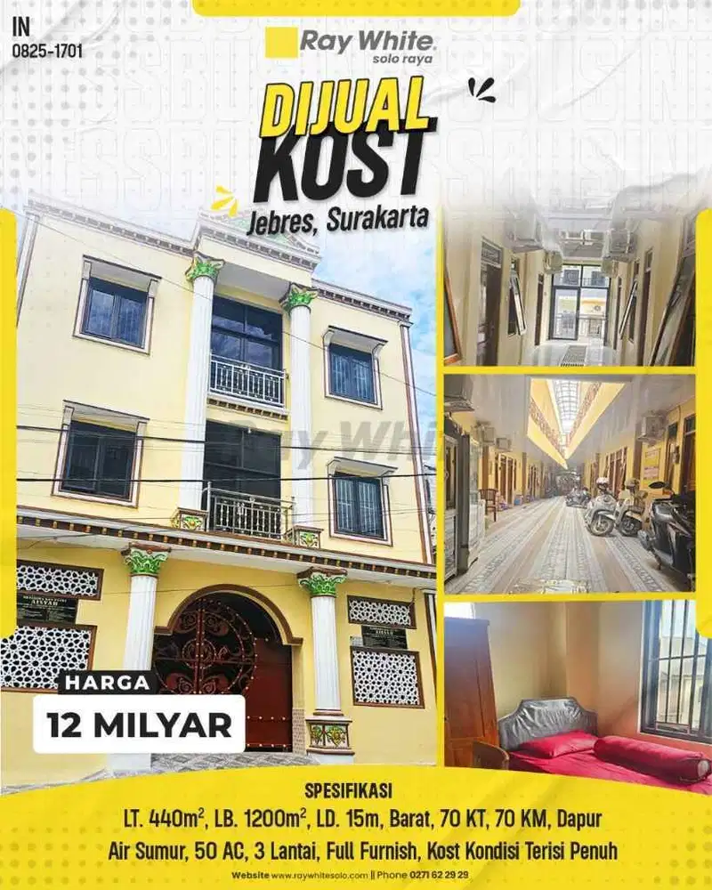Jual Kost Eksklusif Jebres, Solo - Investasi Terbaik di Pusat Kota!!