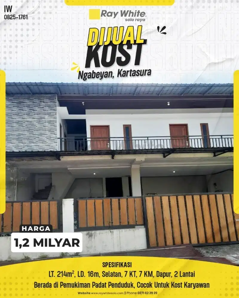 Dijual Kost 7 Kamar di Kartasura, Cocok Untuk Karyawan