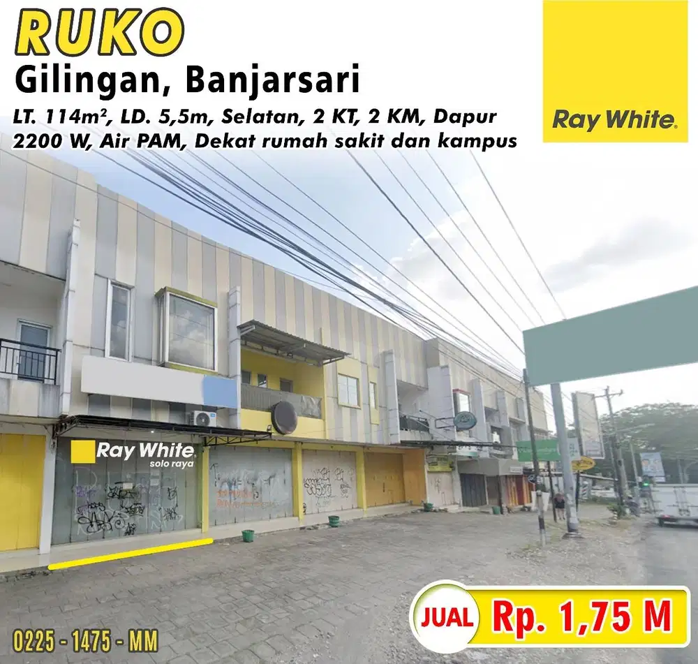 Dijual Ruko 2 Lantai Di Gilingan Solo Dekat Rumah Sakit Dan Kampus