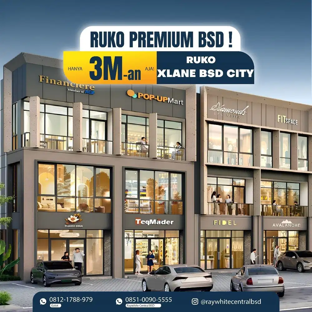 Ruko Premium Dan Hadap Jalan Hanya 3M di Ruko Xlane Bsd City