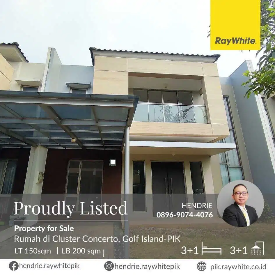 Rumah Mewah (2 Lantai) (10x15) PIK  Golf Island  di Cluster Premium