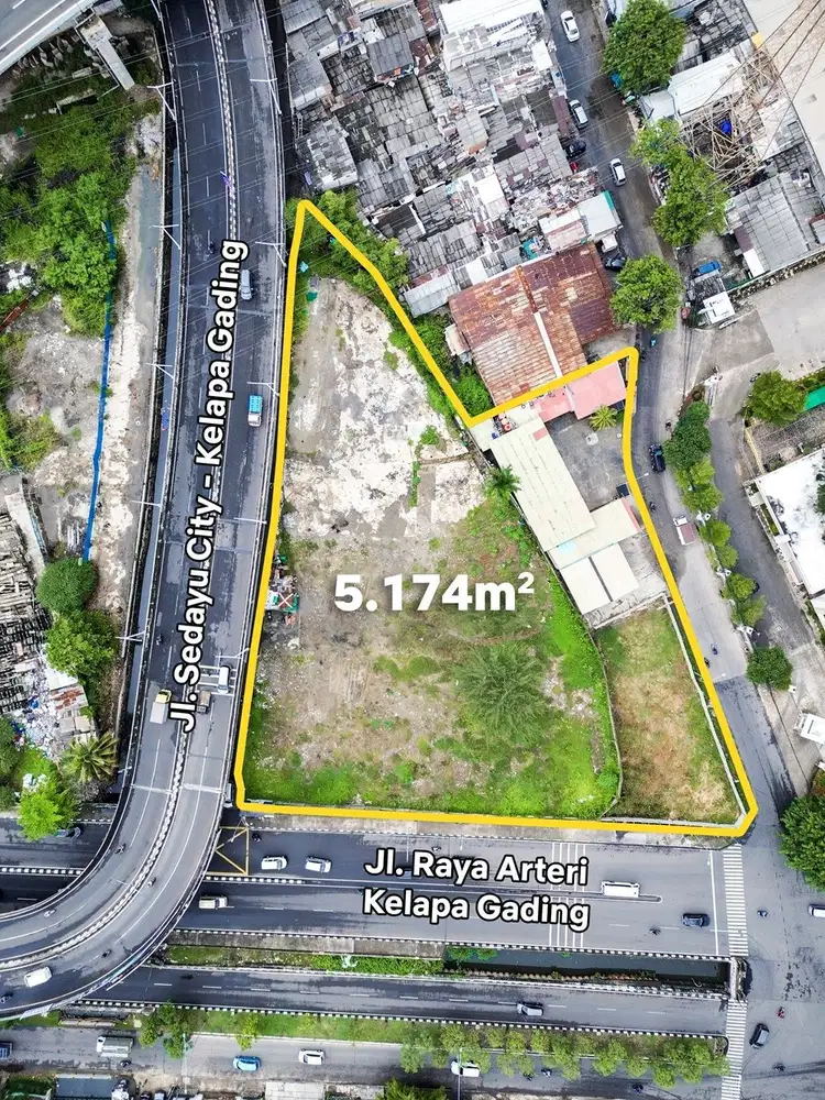 Kavling Hoek, di Jl Raya Arteri Kelapa Gading