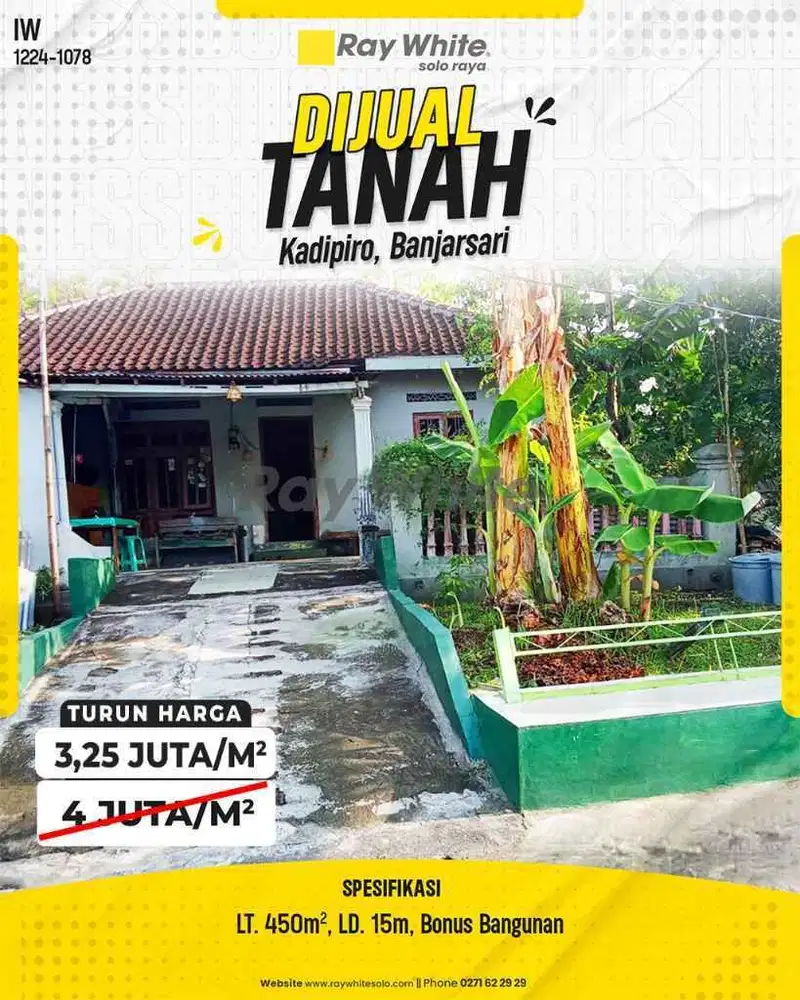 Turun Harga! Dijual Tanah Asrama Strategis di Kadipiro, Banjarsari